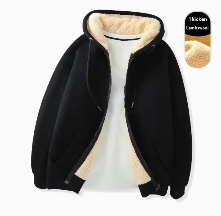 Lamb Wool Zipper Hoodie - LuxusLinea