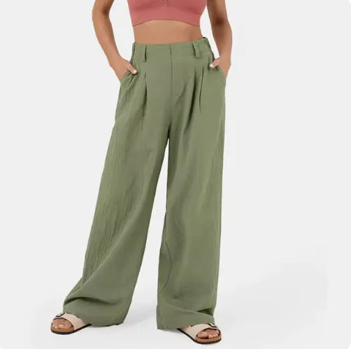Chic Comfort Women's Casual Trousers with Pockets - LuxusLinea