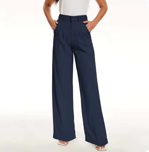 Chic Comfort Women's Casual Trousers with Pockets - LuxusLinea