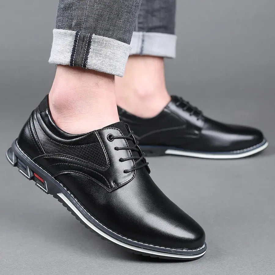 Retro Men Shoes Business Brand Leather Shoes - LuxusLinea