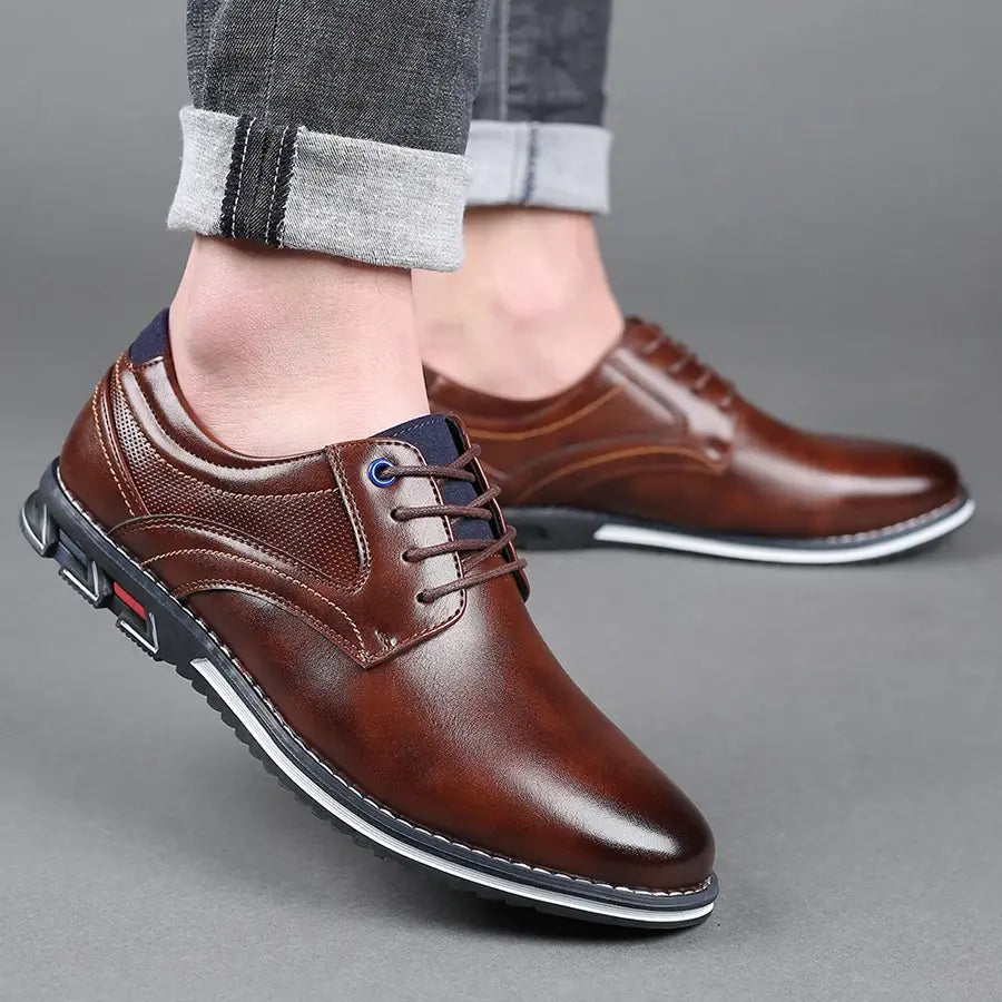 Retro Men Shoes Business Brand Leather Shoes - LuxusLinea