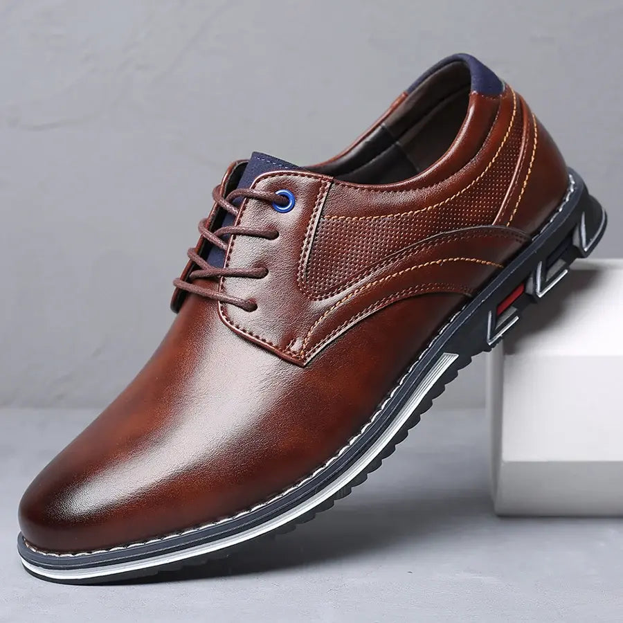 Retro Men Shoes Business Brand Leather Shoes - LuxusLinea