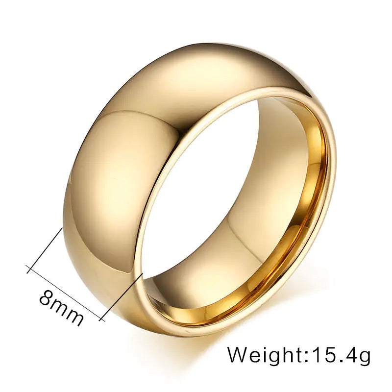 Glossy Plain Circle Tungsten Steel Couple Rings For Men And Women - LuxusLinea