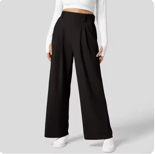 Chic Comfort Women's Casual Trousers with Pockets - LuxusLinea