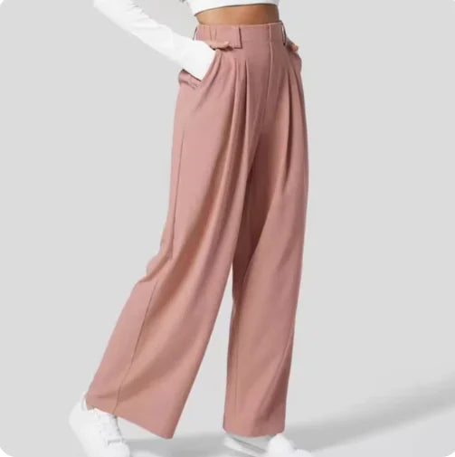 Chic Comfort Women's Casual Trousers with Pockets - LuxusLinea