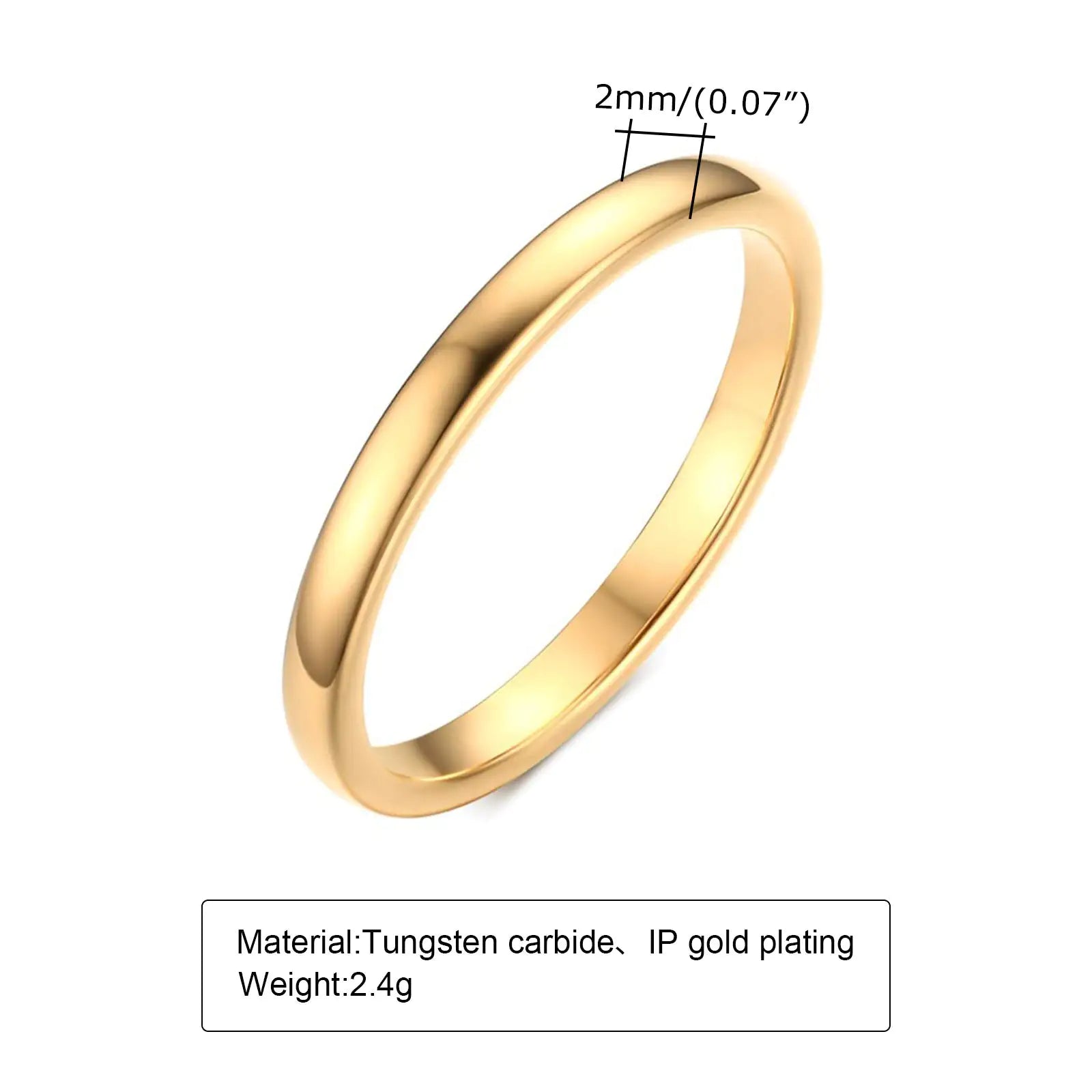 Glossy Plain Circle Tungsten Steel Couple Rings For Men And Women - LuxusLinea