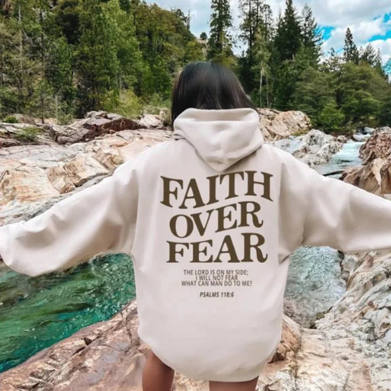 Faith Over Fear Hoodie - LuxusLinea